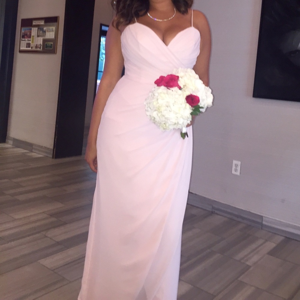 Lazaro Blush Bridesmaid Dress